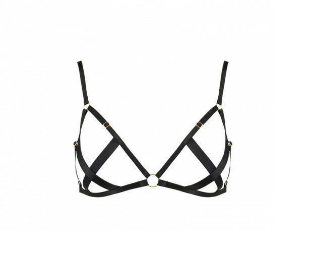 Открытый бюстгальтер-стрепы Passion Exclusive NICKY BRA L/XL Black