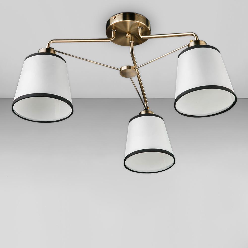 Люстра стельова з абажуром Light House DL-18378/3 Бронзовий/Білий