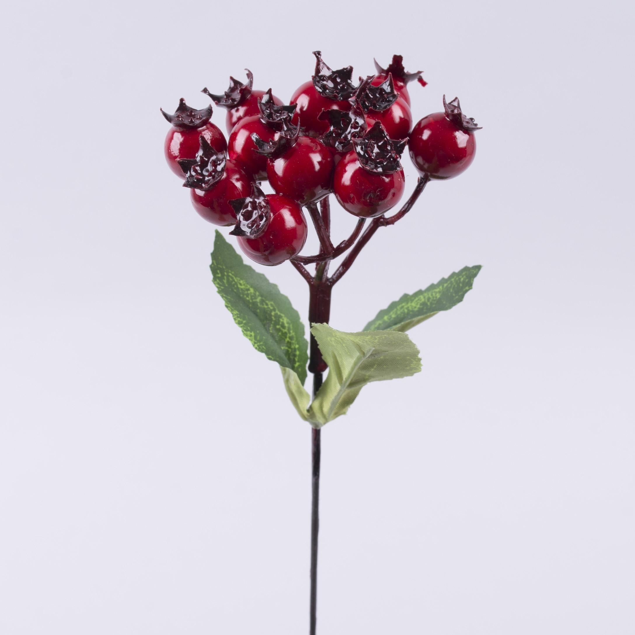 Искусственная ветвь ягоды шиповника Красный (4618-1)