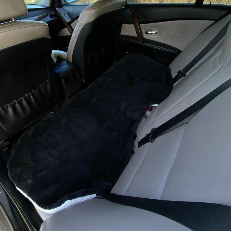 Накидка на сиденье автомобиля с овчины Sheepskin эко-шерсть задний диван Черный (718) - фото 4 Накидка на сиденье автомобиля с овчины Sheepskin эко-шерсть задний диван Черный (718) - фото 4