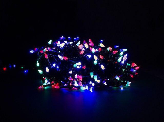 Гірлянда ланцюг світлодіодна 5 м 100 LED конусні лампочки Різнокольоровий