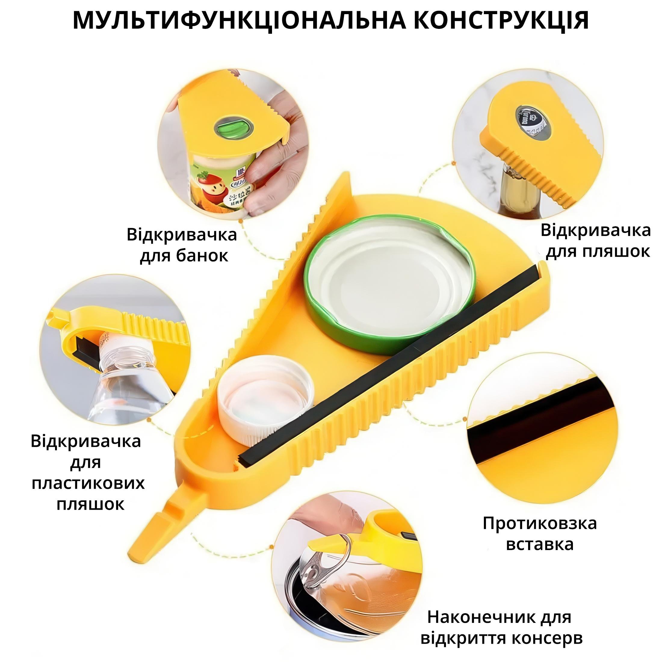 Открывалка многофункциональная для бутылок банок и крышек - фото 4