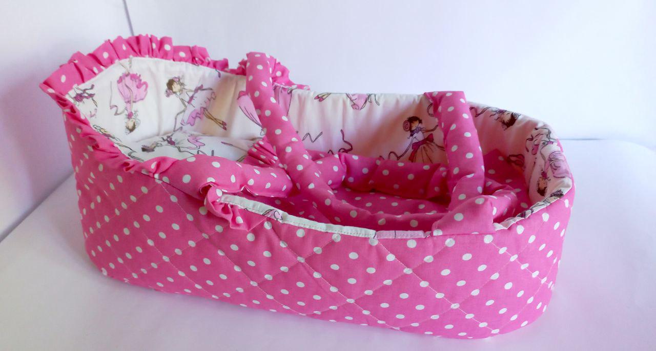 Набор для куклы Baby Born кроватка/переноска/люлька с подушкой и одеялом 40 - 45 см Малиновый
