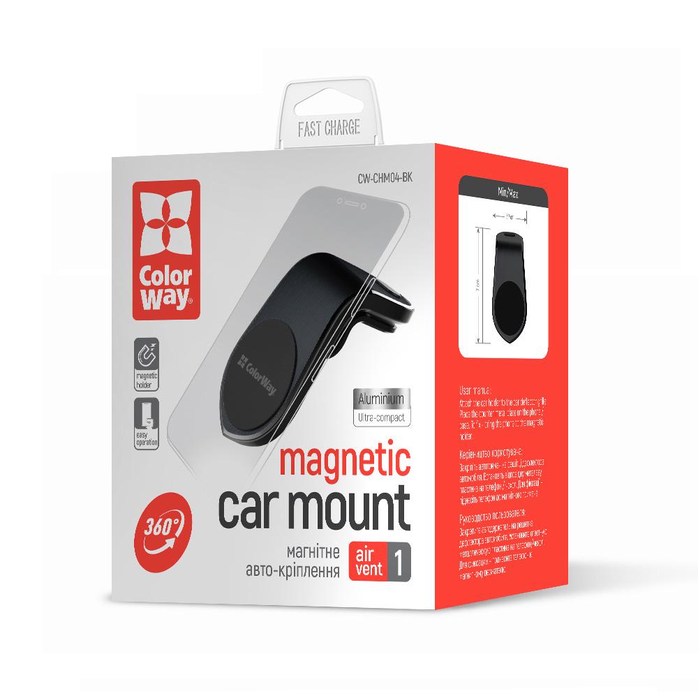 Автотримач магнітний для телефону ColorWay Metallic Air Vent-1 Black (CW-CHM04-BK) - фото 10 Автотримач магнітний для телефону ColorWay Metallic Air Vent-1 Black (CW-CHM04-BK) - фото 10