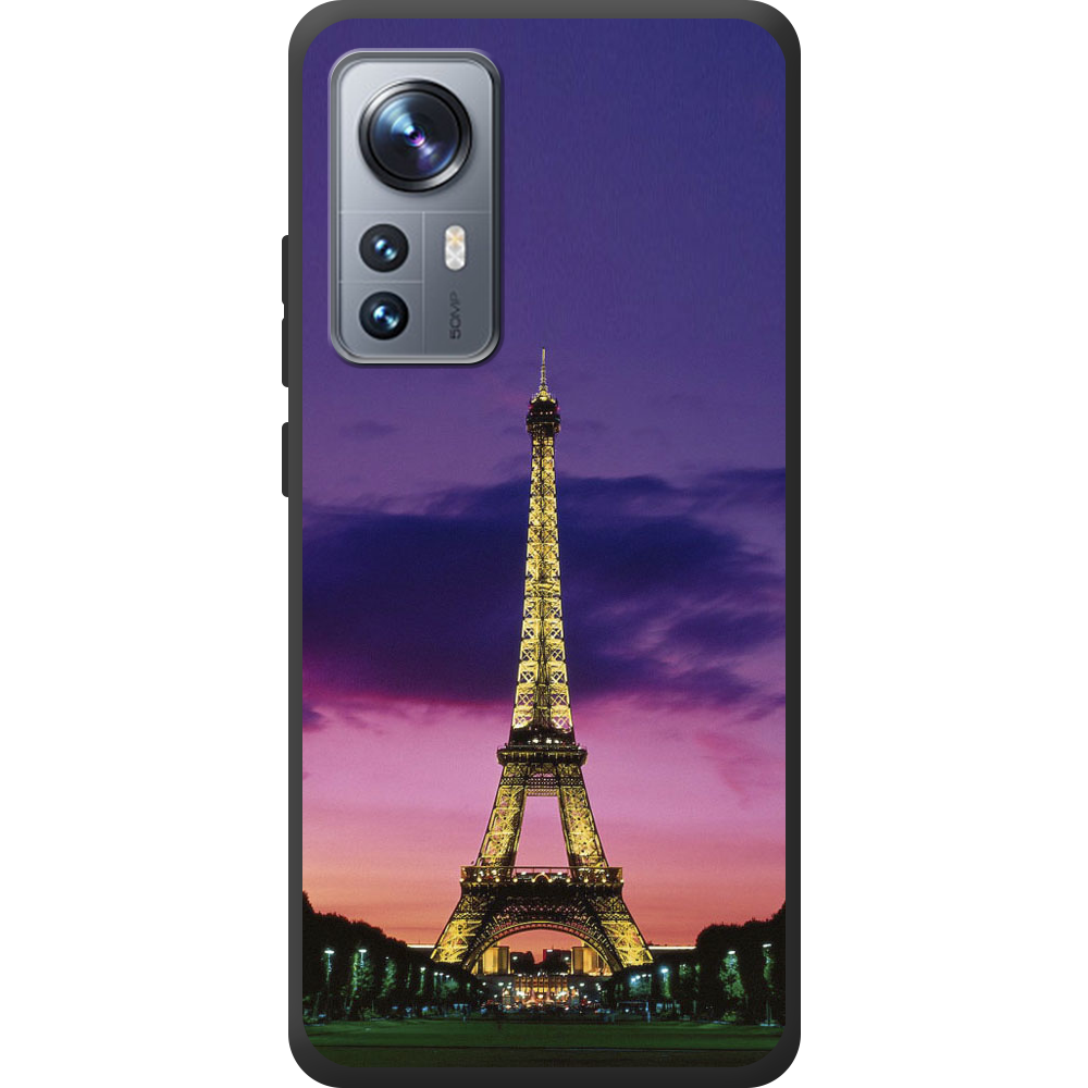 Чехол BoxFace Xiaomi 12 / 12X Полночь в Париже Черный силикон (44529-up964-44506)