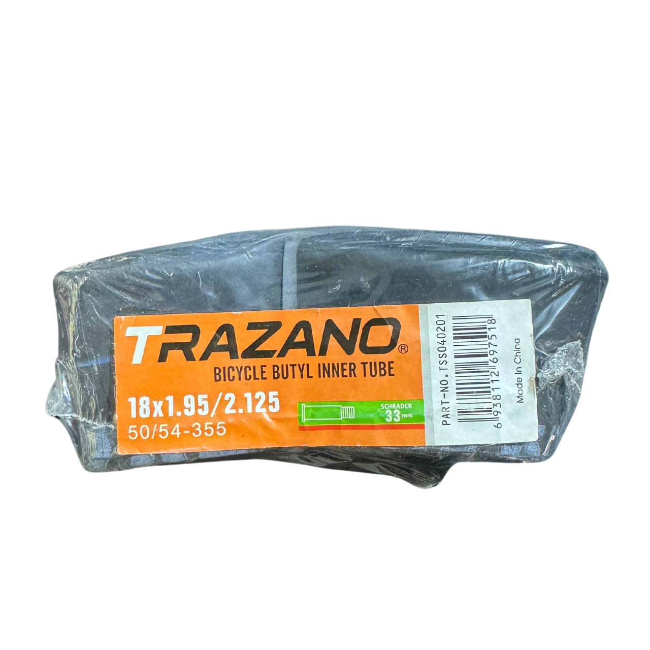 Камера TRAZANO Schrader 18" 1,95x2,125" нипель 33 мм