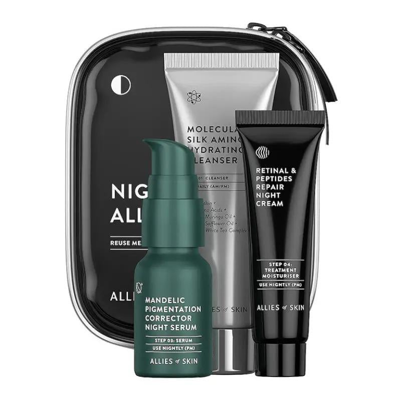 Набор миниатюр ночных средств Allies Of Skin Nighttime allies kit