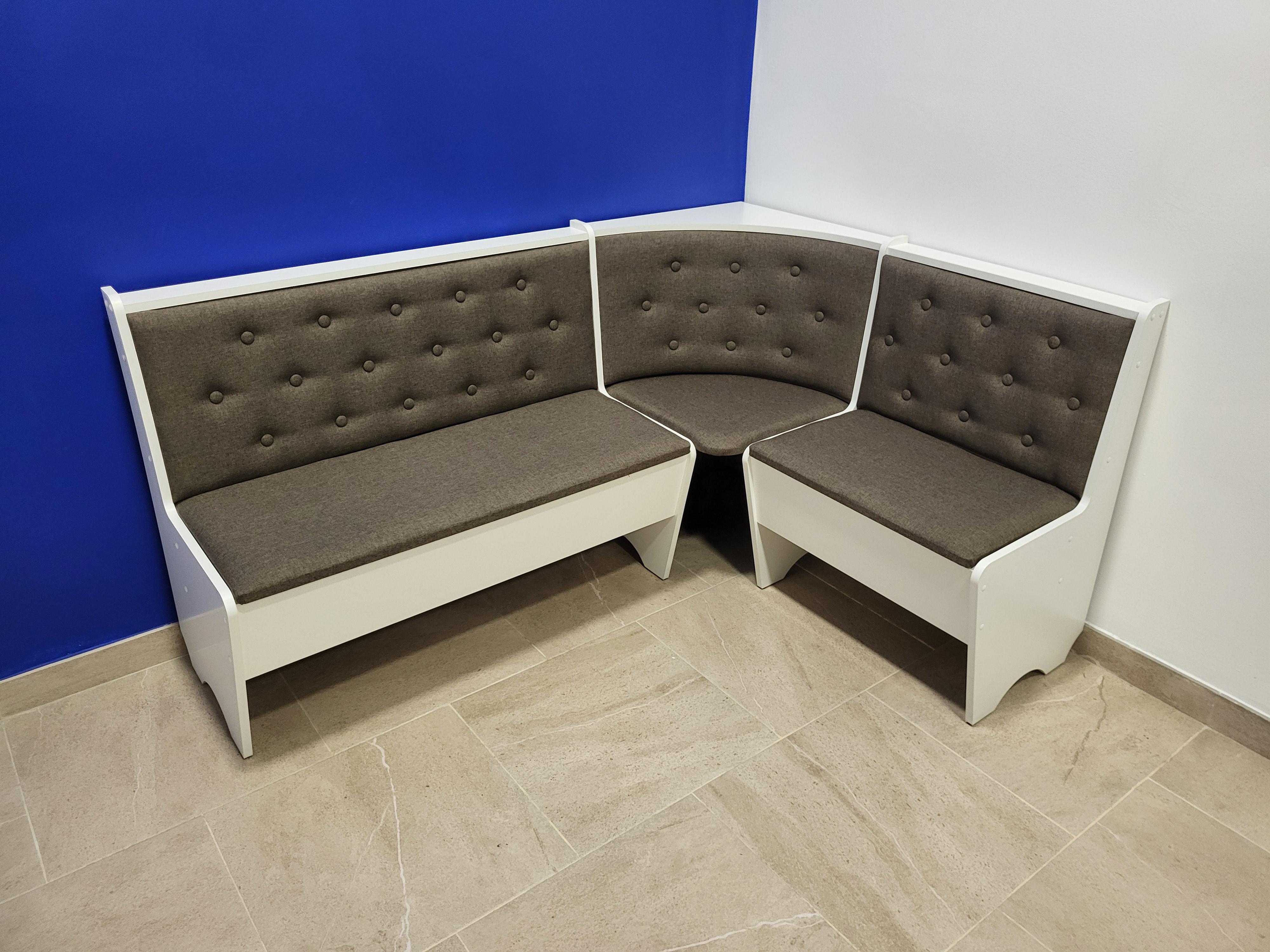 Кухонный уголок Mebel-Service ткань Дорандо темный ДСП 153,5х113,5 см Белый (K-DT-B)