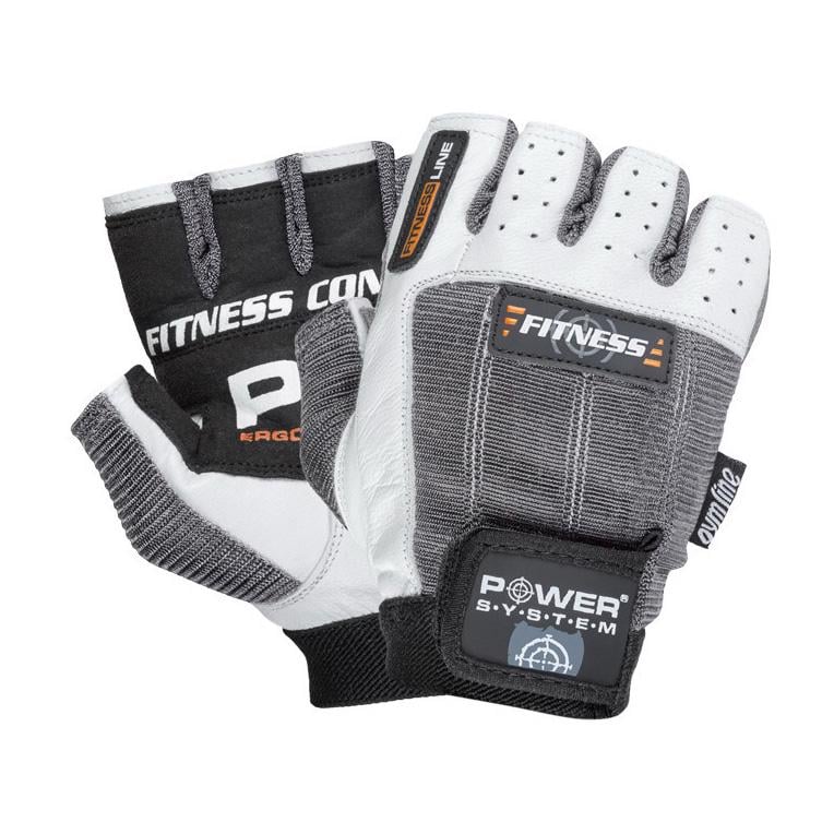 Перчатки для зала и фитнеса без пальцев Power System Fitness 2300 L Бело-серый