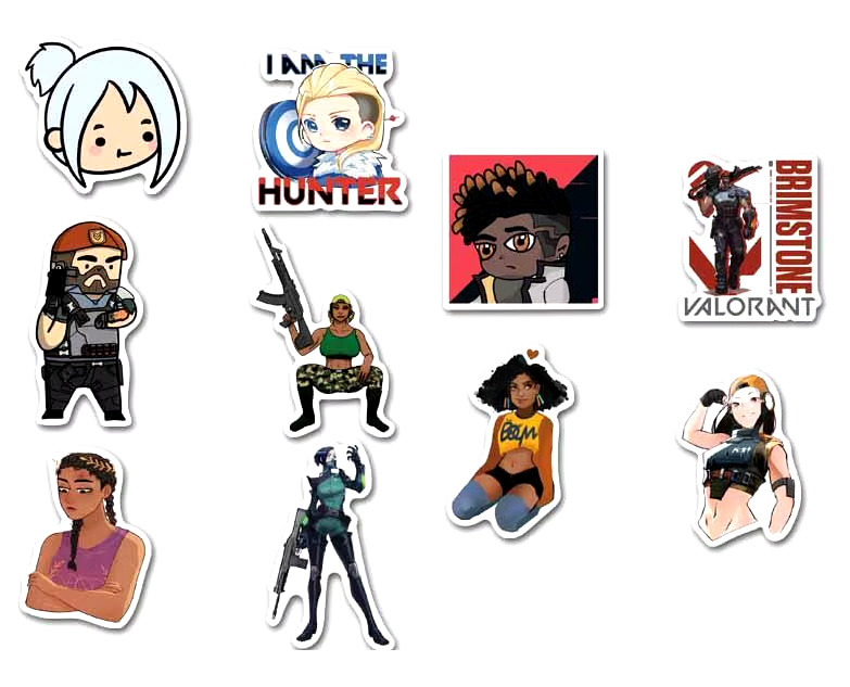 Набор наклеек Valorant для гаджета/телефона 10 шт. (10011)