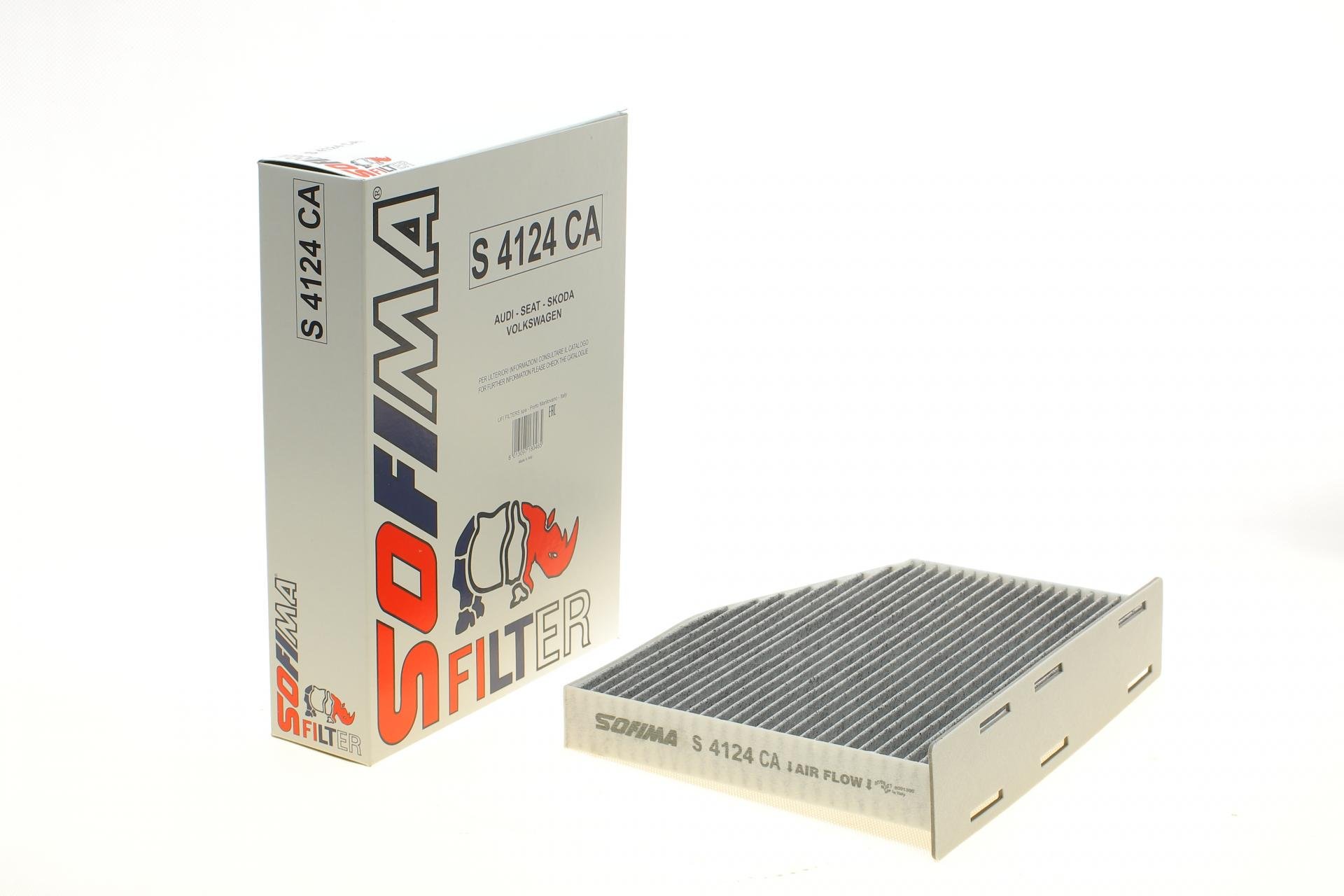 Фільтр салону SOFIMA для Audi A3/Q3/Skoda Octavia/SuperB/VW Caddy/Golf/Passat/Touran 03- вугільний (S 4124 CA)