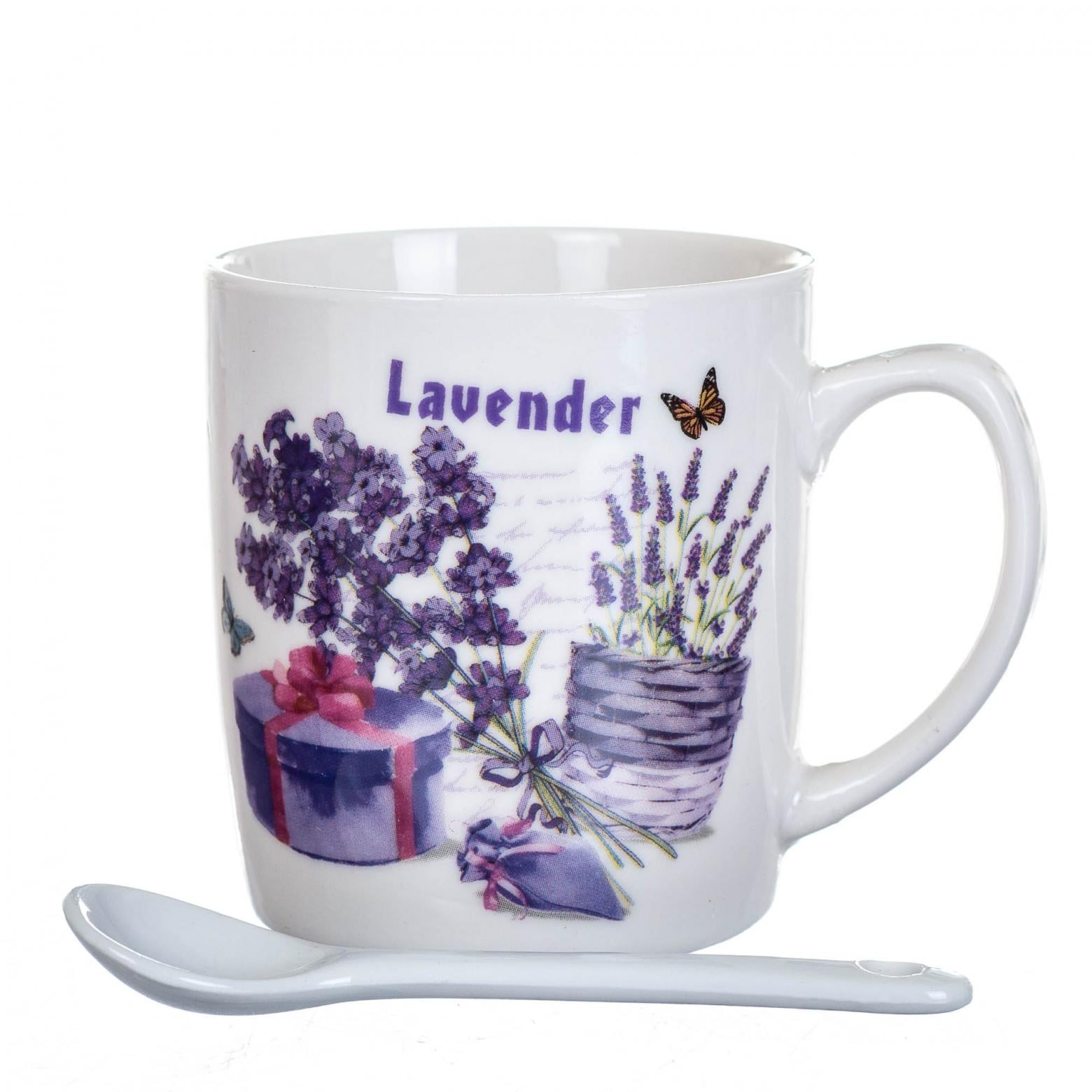 Кружка керамическая с ложкой Elisey Прованс2 200 мл (8201-017) Кружка керамическая с ложкой Elisey Прованс2 200 мл (8201-017)