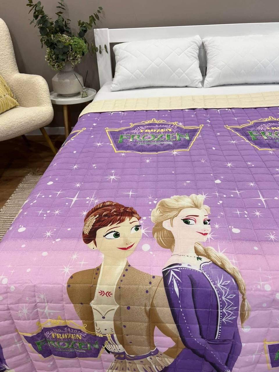 Ковдра дитяча з малюнком Крижане серце двостороння 150х210 см Фіолетовий - фото 4 Ковдра дитяча з малюнком Крижане серце двостороння 150х210 см Фіолетовий - фото 4