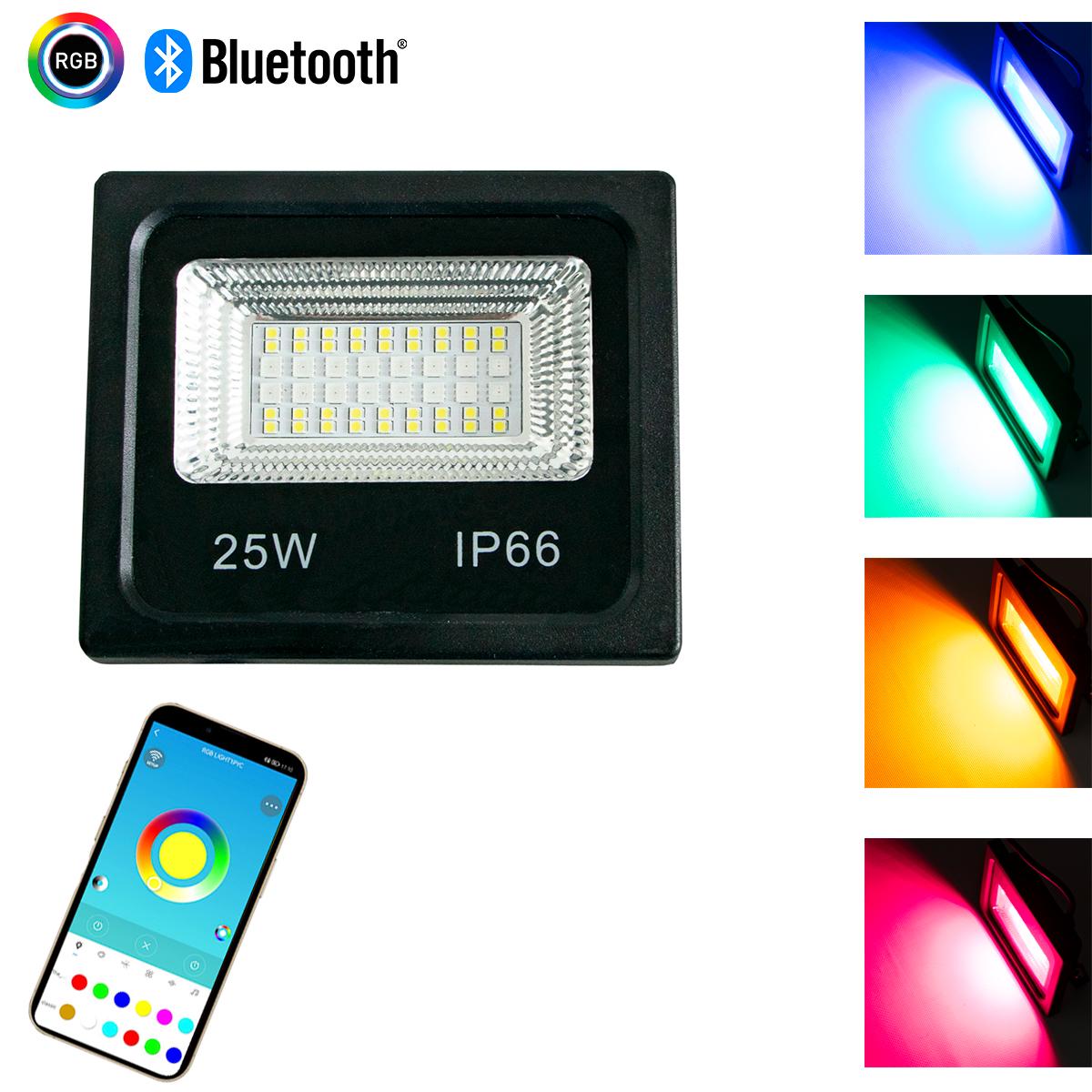 Светодиодный прожектор RGB LED Flood Light 25 W c Bluetooth Черный (1009199-Black) - фото 2