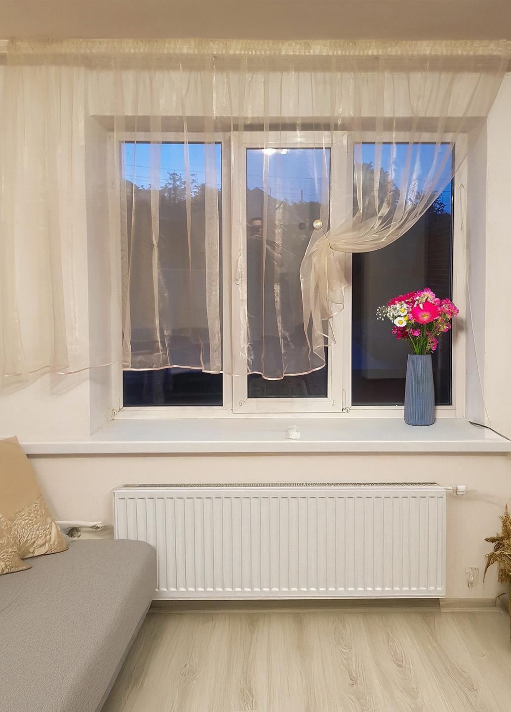 Тюль до подоконника Firanka нежный Фатин карниз 250 см Бежевый (36_5а)