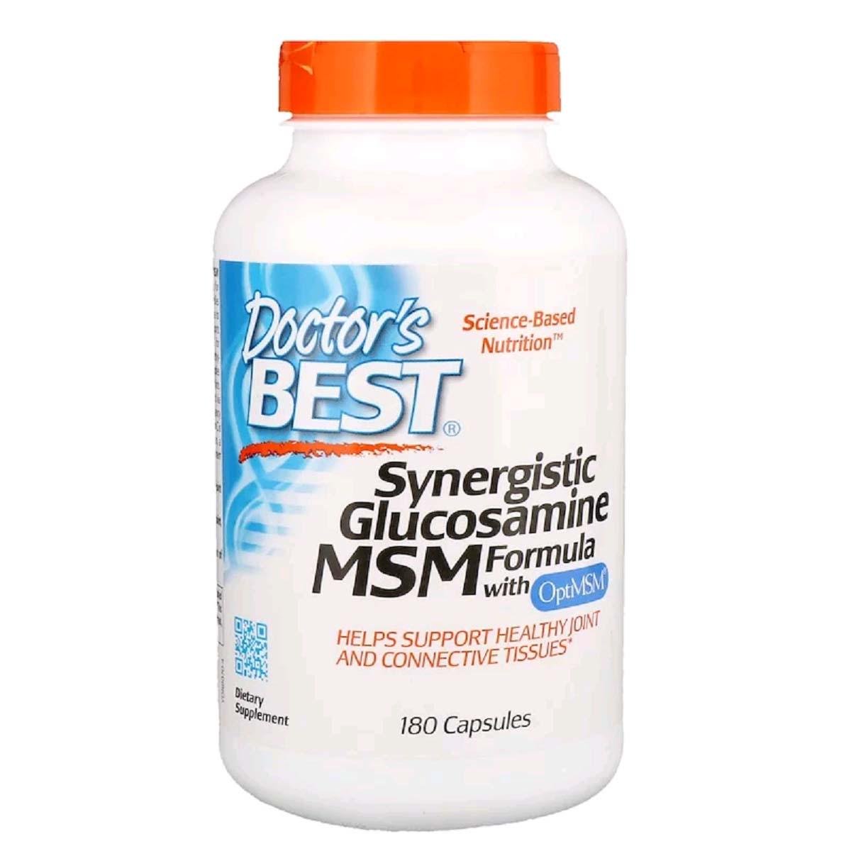 Синергический глюкозамин Doctor's Best OptiMSM МСМ-формула 180 капсул (DRB00070)