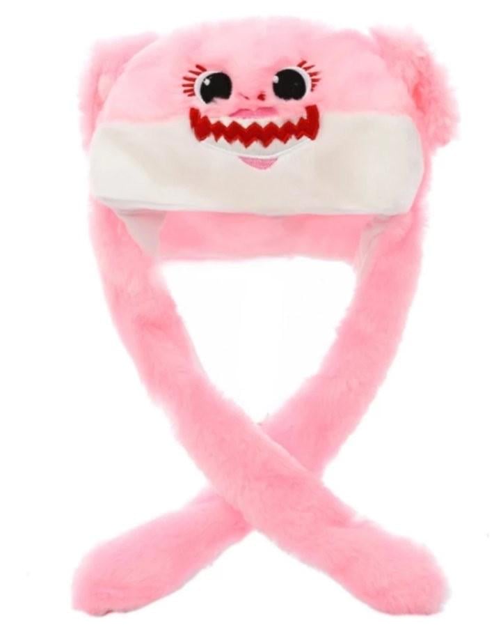 Шапка з вогниками з рухомими вушками Акула Пікачу Рожевий (79232036)