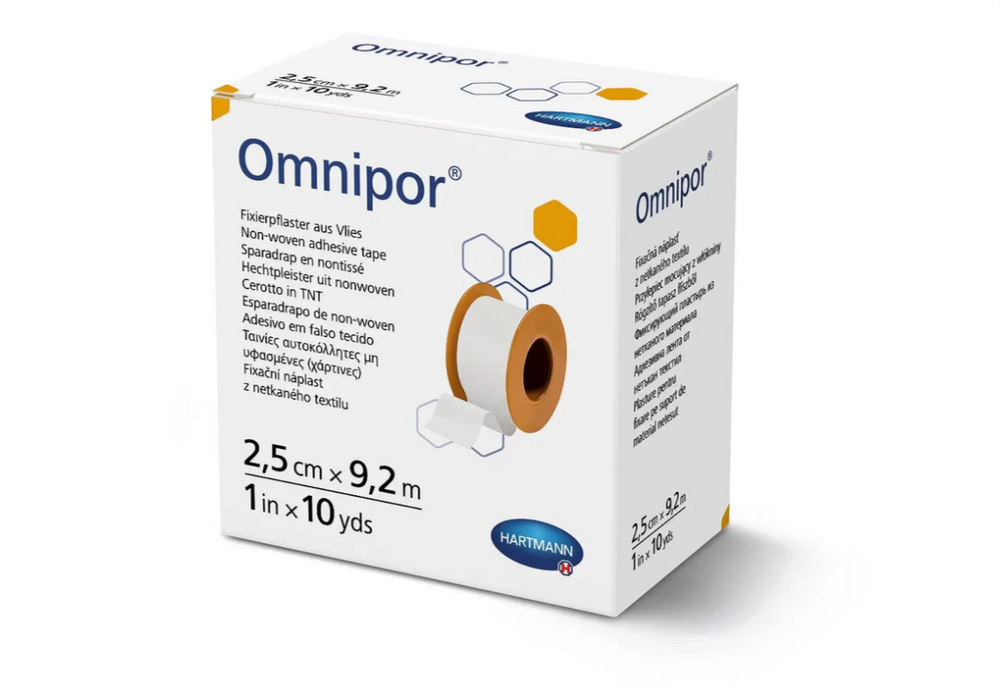 Пластырь фиксирующий Omnipor из нетканого материала 2,5 см х 9,2 м (COM09606)