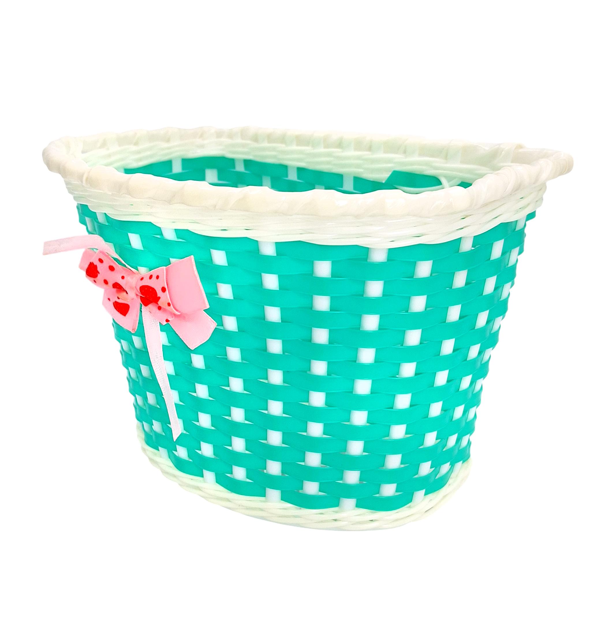 Корзина на детский велосипед/самокат ретро 23x16x16 см Бирюзовый (G0001911)