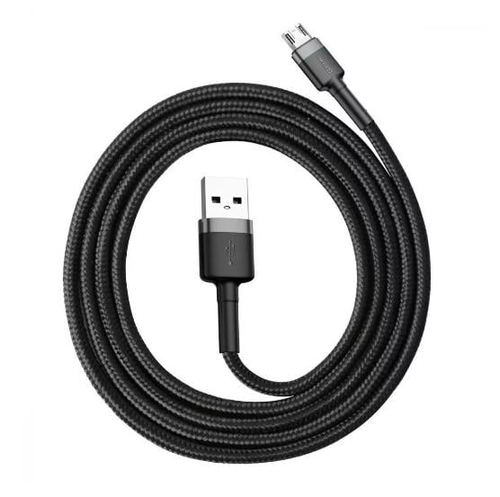 Кабель BASEUS Cafule Micro-USB еto USB 2,4A 0,5 м Grey/Black (CAMKLF-AG1)