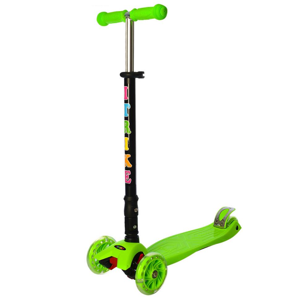 Самокат детский iTrike от 1 года трехколесный со светящимися колесами унисекс Салатовый (DS-171-S-61)