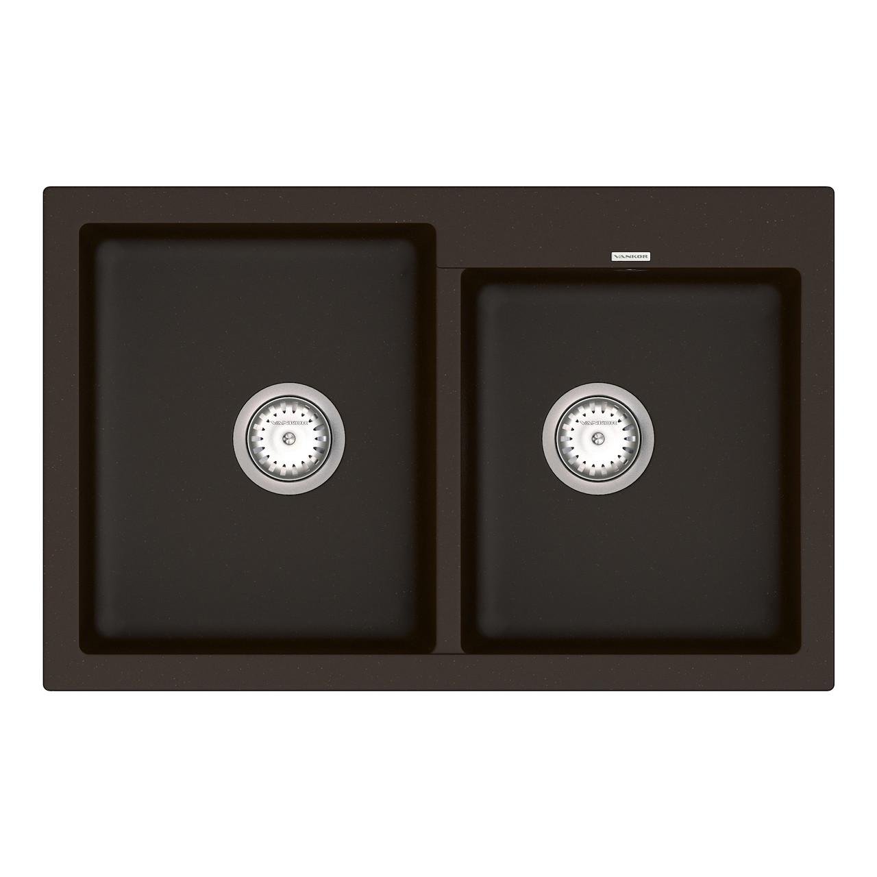 Кухонна мойка с сифоном Orman OMP 05.80 Chocolate