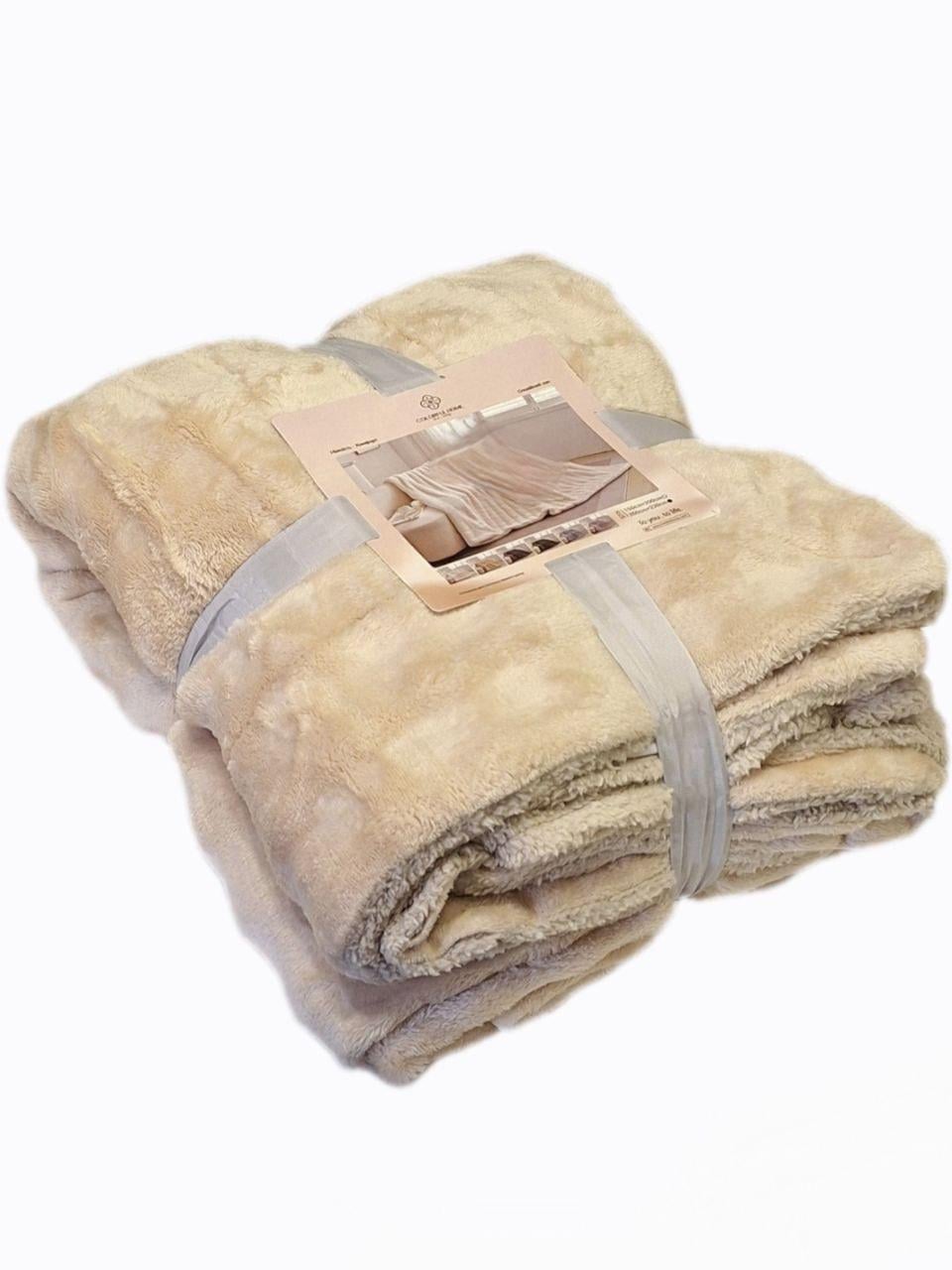 Плед на овчине Malloory Home Волна 200x230см Песочный (2797)