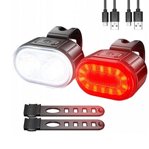 Велокомплект ліхтар і стоп-сигнал STOP 14SMD Waterproof Li-Ion Type-C ZH-078-2LED