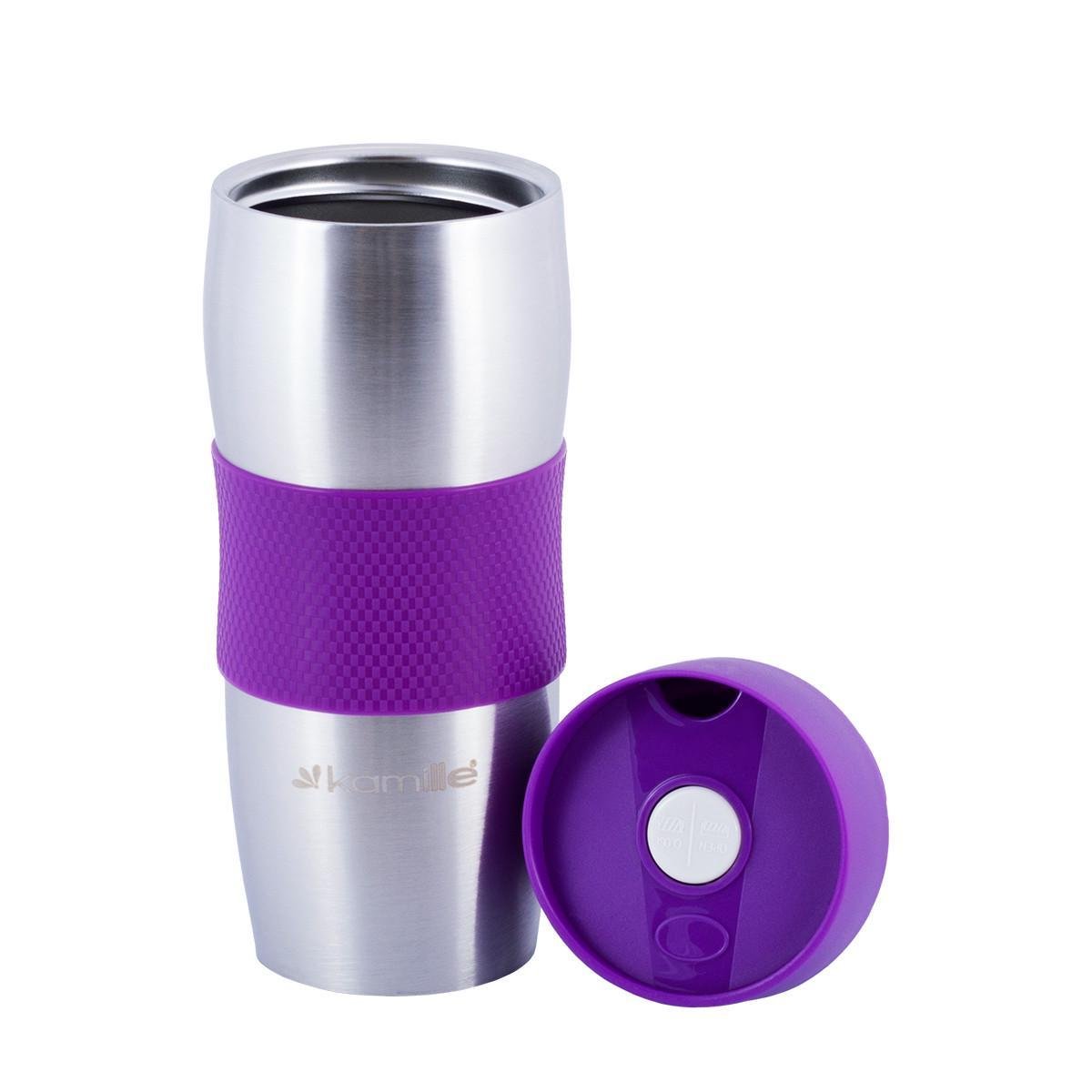 Термокружка Kamille 2053R из нержавеющей стали 380 мл Фиолетовый - фото 3 Термокружка Kamille 2053R из нержавеющей стали 380 мл Фиолетовый - фото 3