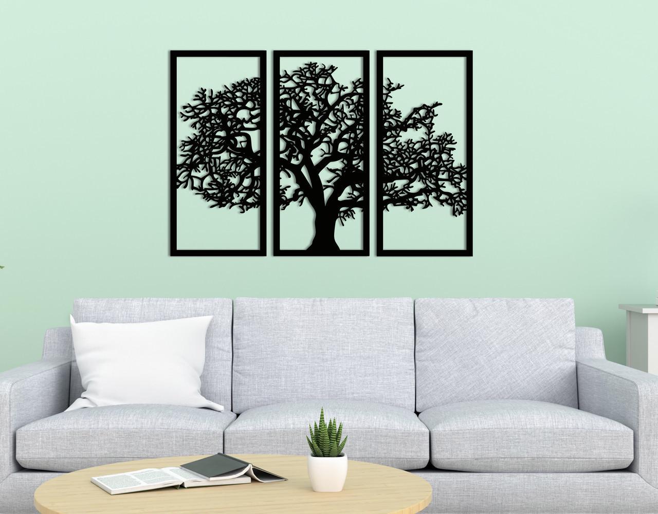 Декоративное панно на стену Upwood Decor Tree of 3 Modules 50х79 см Black (1580857261) - фото 1