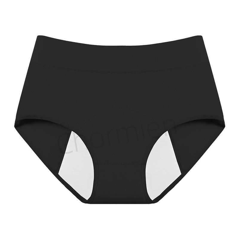 Трусы слипы для месячных от протеканий с высокой посадкой хлопок XL Черный