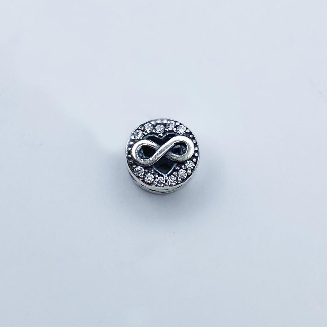 Шарм срібний Нескінченність з кубічним цирконієм 1,74 г (14010883)