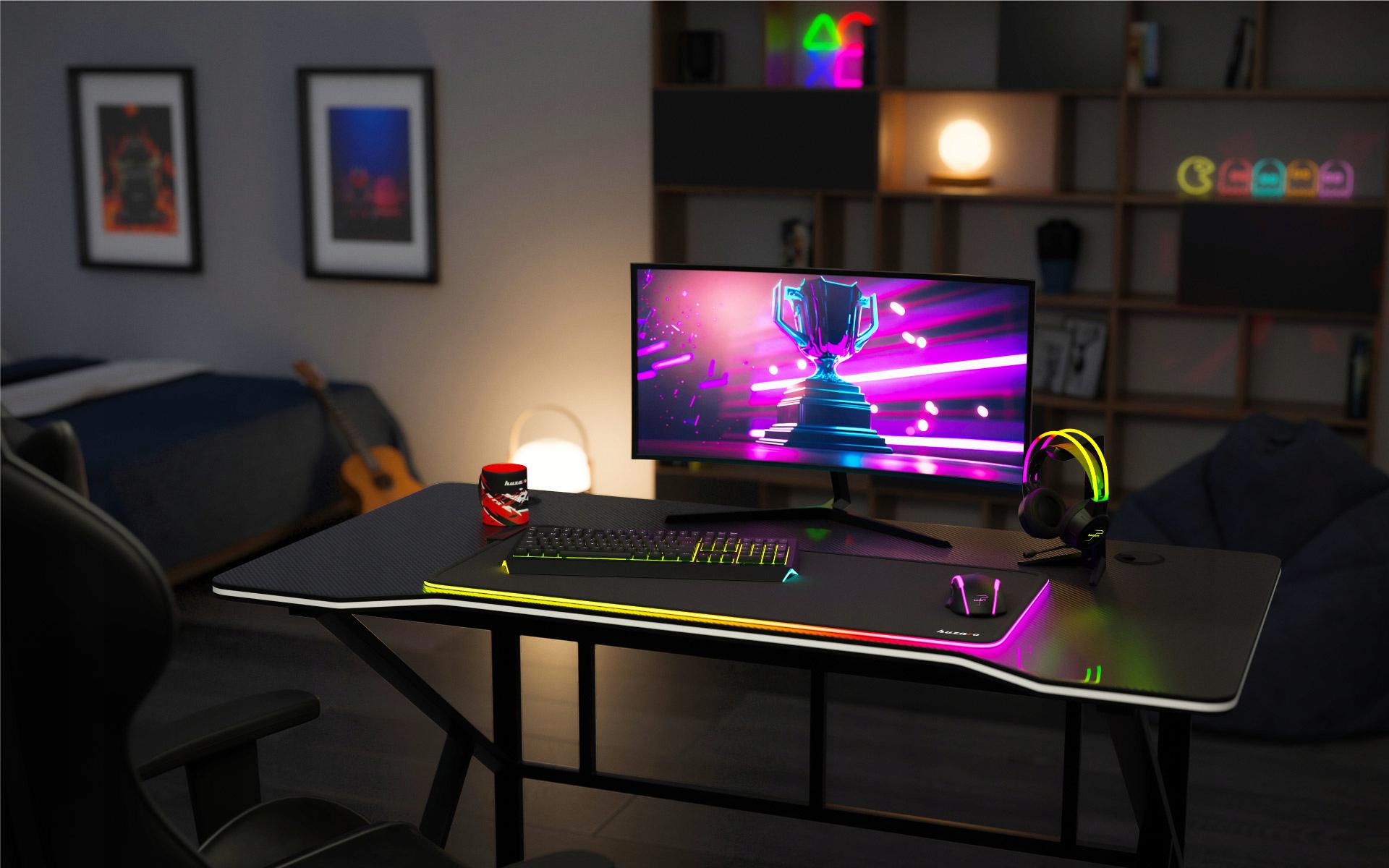 Компьютерный геймерский стол Gamer Huzaro Hero 1.6 Black (HZ-Hero 1.6) - фото 5 Компьютерный геймерский стол Gamer Huzaro Hero 1.6 Black (HZ-Hero 1.6) - фото 5