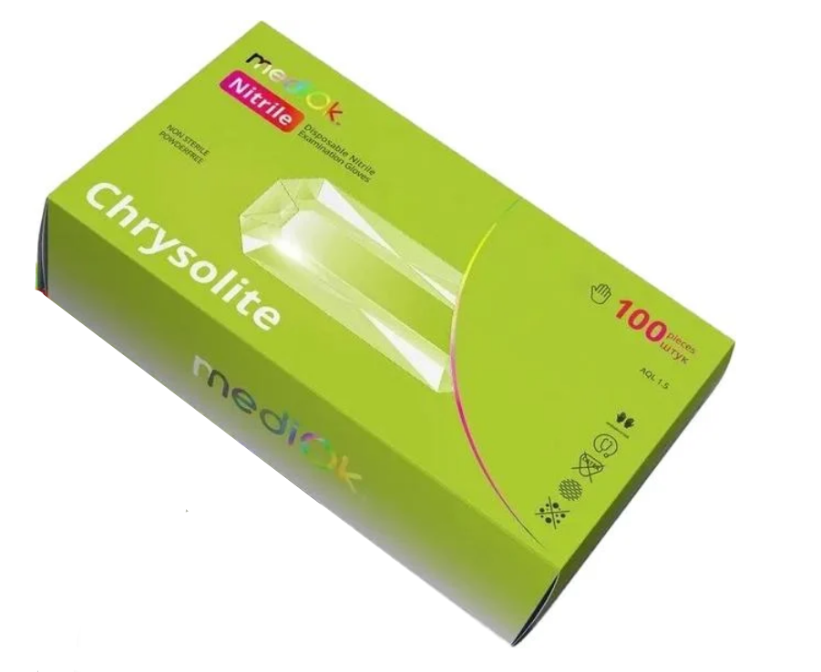 Перчатки нитриловые MediOk Chrysolite XS 100 шт. Светло-эленый (26938792)