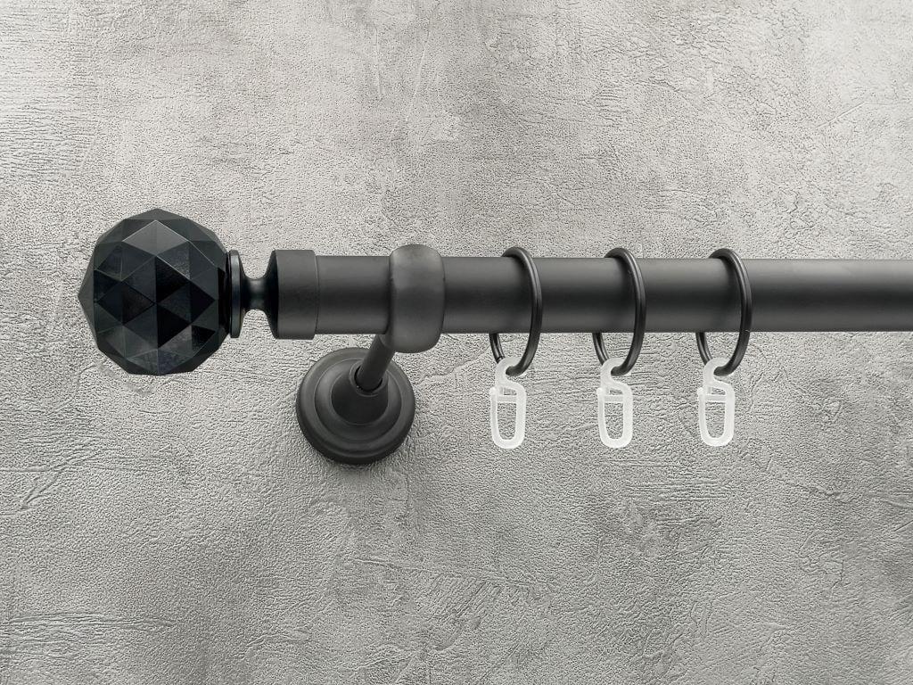 Карниз Quadrum Неро гладкая штанга одинарный открытый 25 мм 160 см Черный