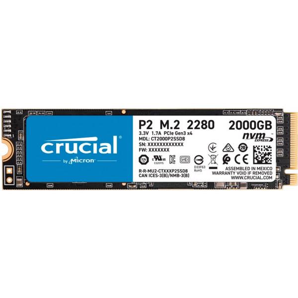 SSD накопичувач Crucial 2Tb NVMe PCIe Gen3x4 M.2 2280 P2 (CT2000P2SSD8)