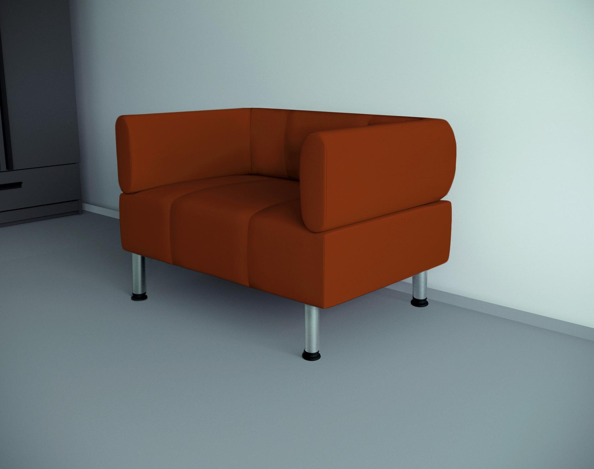 Кресло офисное Tobi Sho Бенно-1 с подлокотниками и прямой ногой кожзам 1000х720х750 мм Светло-коричневый (2212) - фото 2