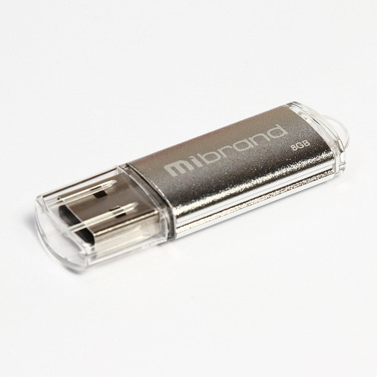 Флешка для ноутбука Flash Mibrand USB 2.0 Cougar 8Gb Silver (MI2.0/CU8P1S) - фото 1