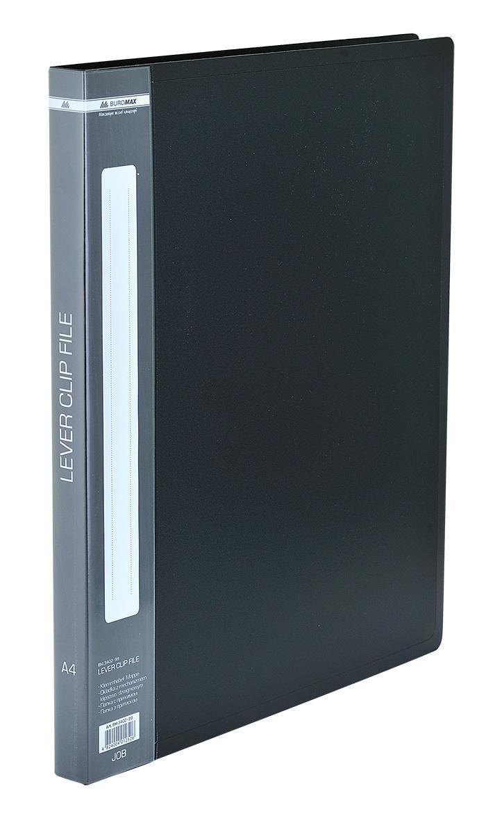 Папка Buromax с боковым прижимом A4 пластик Черный (BM.3402-01)