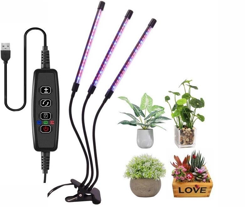 Лампа світлодіодна Supretto для прискореного росту кімнатних рослин на 3 гілки 60 LED (2677473378)