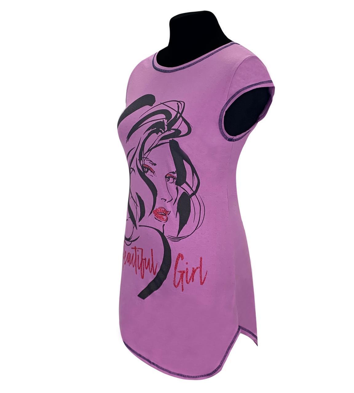 Туника женская летняя 930 Beautiful girl р. 44/46 Сиреневый (1773562787) - фото 2 Туника женская летняя 930 Beautiful girl р. 44/46 Сиреневый (1773562787) - фото 2