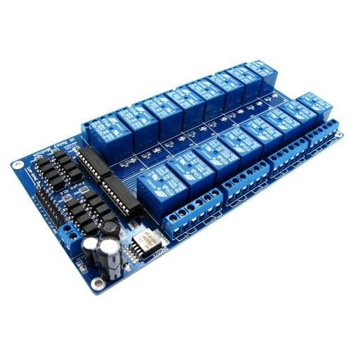 Модуль реле 16-канальный 12 В для Arduino/PIC/ARM микроконтроллеров (279) Модуль реле 16-канальный 12 В для Arduino/PIC/ARM микроконтроллеров (279)