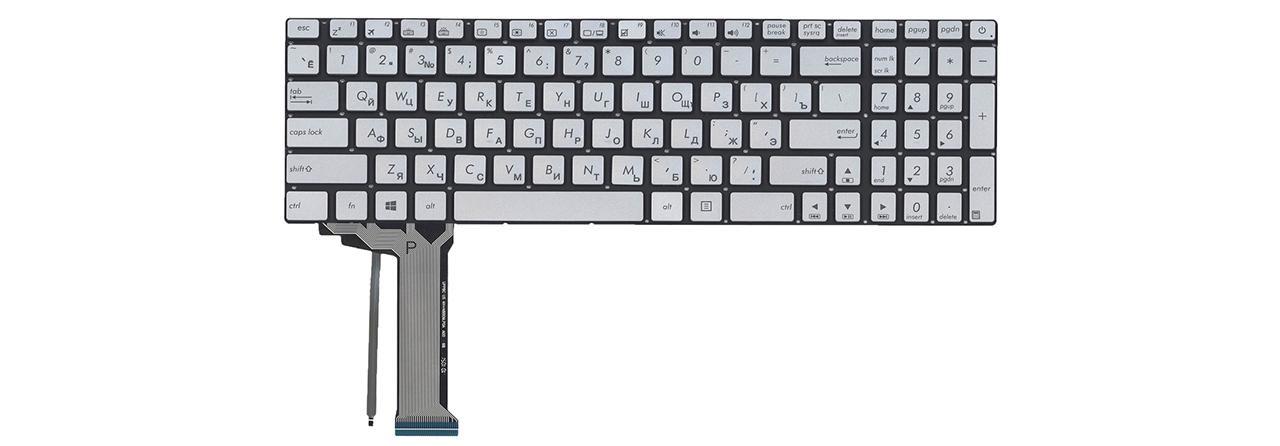 Клавиатура для ноутбука Asus GL771 GL771JMC с подсветкой клавиш матовая (0KNB0-662BRU00)