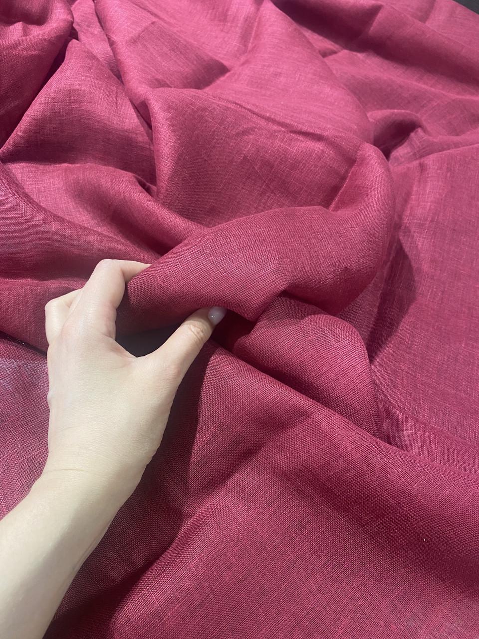 Ткань Линет Бордо LINEN PLUS льняная натуральная марля 150 см Бордовый - фото 5 Ткань Линет Бордо LINEN PLUS льняная натуральная марля 150 см Бордовый - фото 5