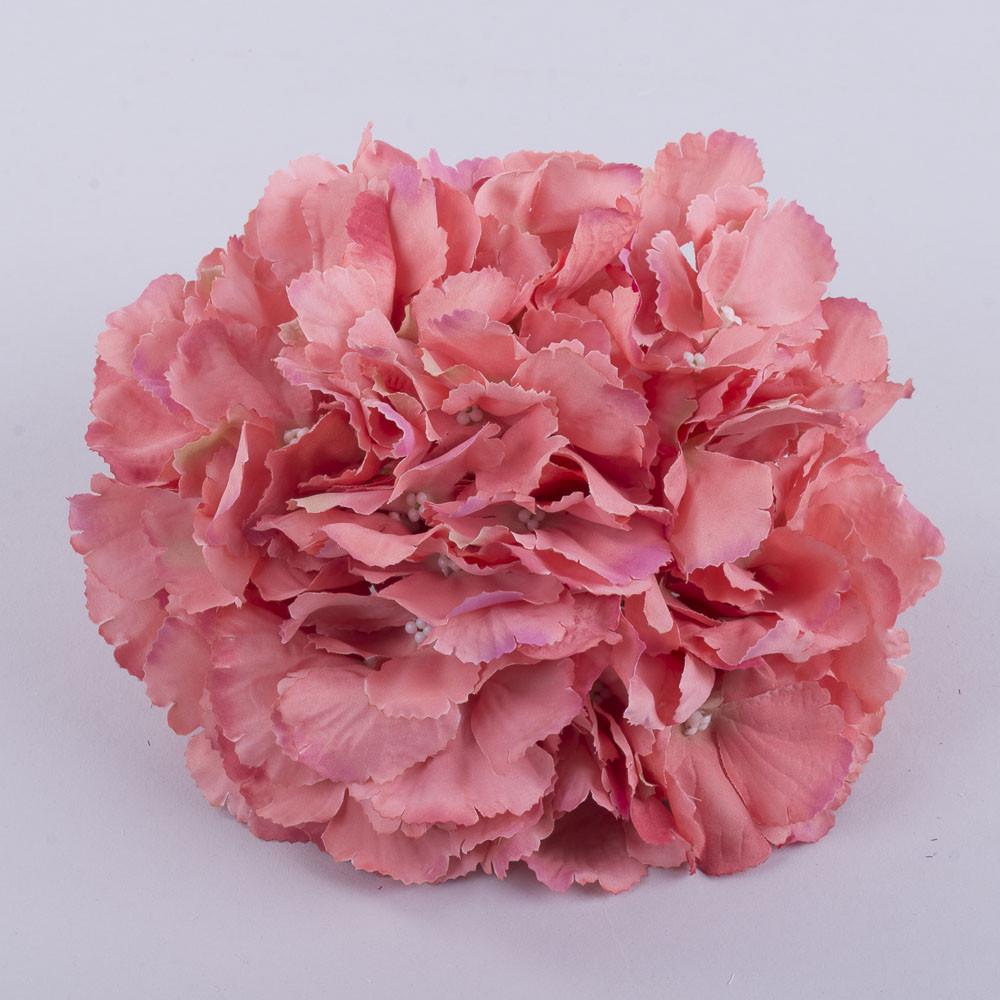 Цветок искусственный Головка гортензии гигант Лососевый (P57G67)