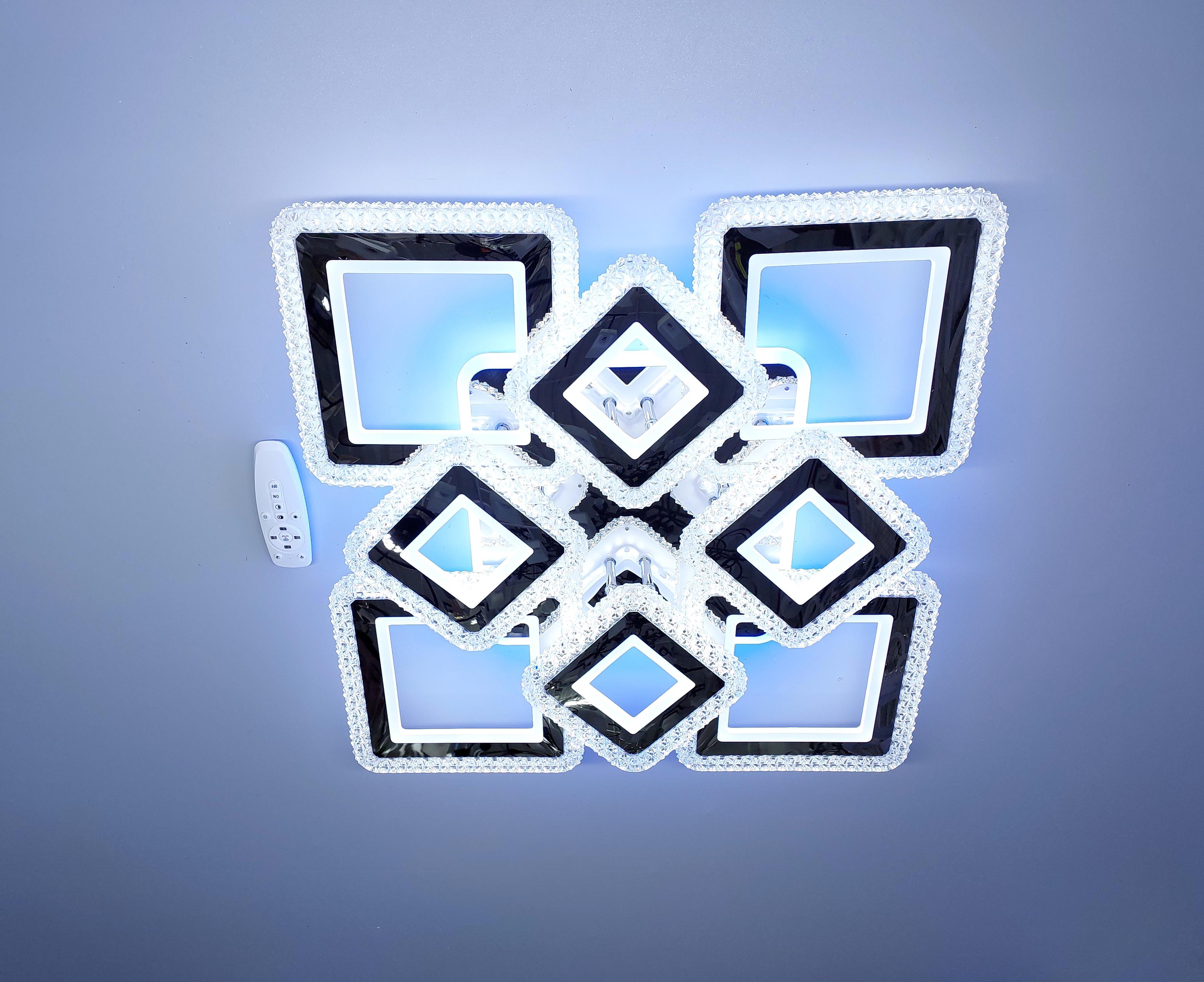 Люстра светодиодная и пультом 81/4+4 CR+RGB с подсветкой 320/36W Хром (18205298)