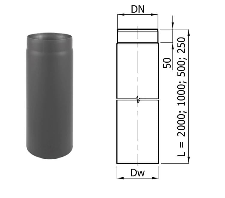 Димохідна труба Darco d 120 мм довжина 50 см стінка 2 мм - фото 9