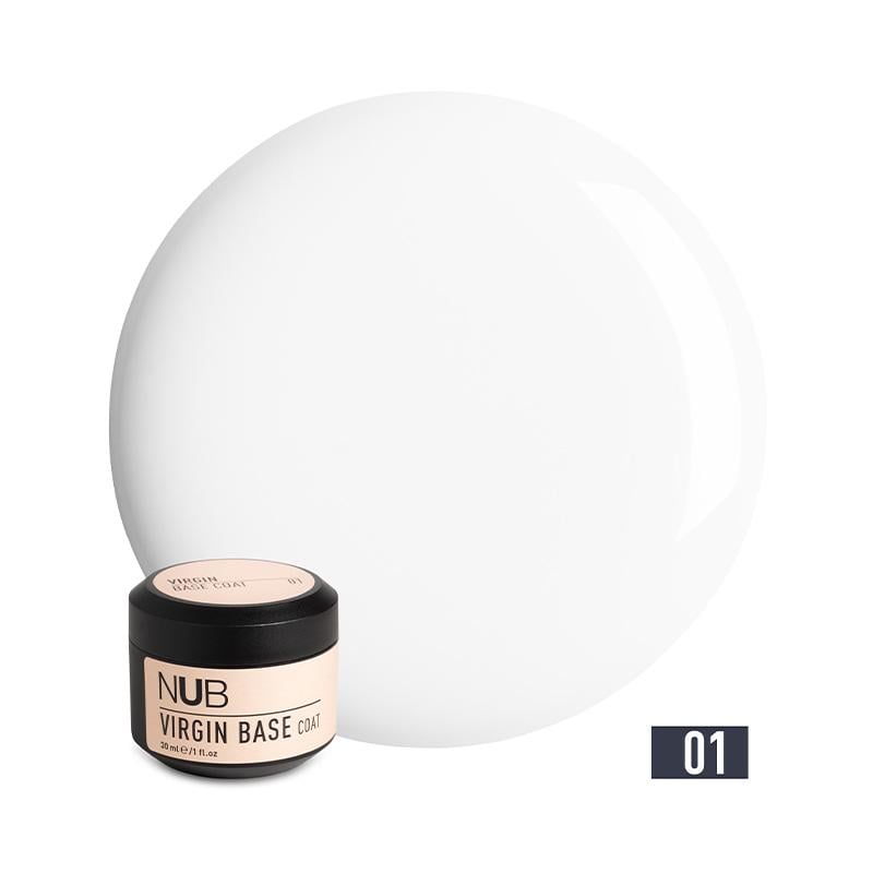 База камуфлирующая каучуковая для гель-лака NUB Virgin Base Coat 30 мл 01 Молочный (90034970)