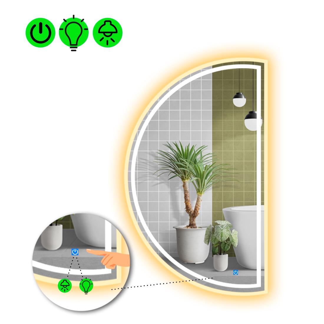 Зеркало с LED подсветкой Parette 4 с сенсорной кнопкой управления 100x50 см (8775942)