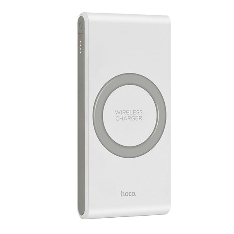 Зовнішній акумулятор 2в1 Hoco Qi Power Bank B32 Wireless Білий Зовнішній акумулятор 2в1 Hoco Qi Power Bank B32 Wireless Білий